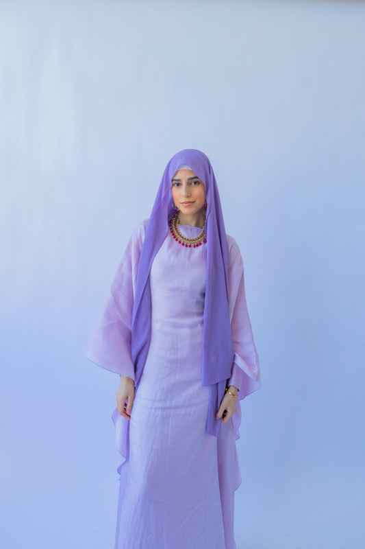 Lilac Organza Kaftan Dress [SET]